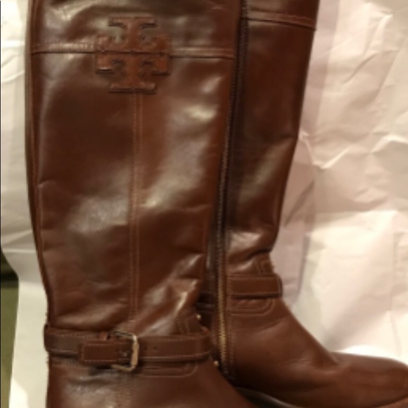 Tory Burch Cognac Brown Rider Boots Size 8M - Picture 8 of 10